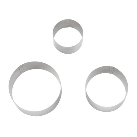 

3Pcs Baking Mold Stainless Steel Circle Shape Biscuits Cookie Stamp Baking Mold Kitchen Cookie Mold Cake Decoration Tool