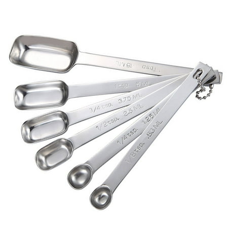 6 Pcs Convenient Measuring Spoons Baking with Seasoning Square Rectangle Head Stainless Steel
6 Pcs Convenient Measuring Spoons Baking with Seasoning Square Rectangle Head Stainless Steel