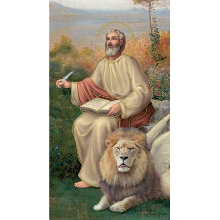 Saint Mark Paper Catholic Prayer Holy Card with Blank Back Pack of 100