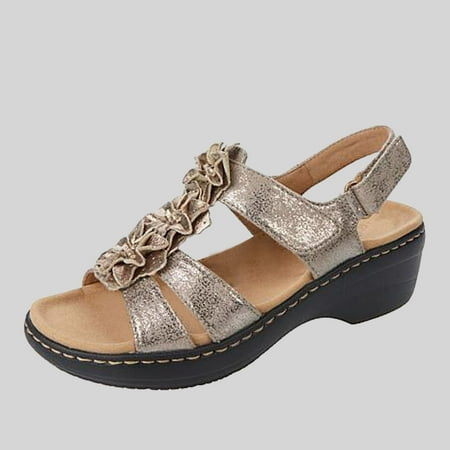 BONIXOOM Wedge Sandals for Women Clearance Fall None Wedge Casual Fashion Shoes for Women Gold Size 7
BONIXOOM Wedge Sandals for Women Clearance Fall None Wedge Casual Fashion Shoes for Women Gold Size 7