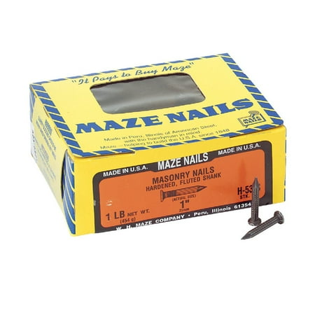 Maze 2d x 1 In. 9 ga Hardened Steel Fluted Masonry Nails (176 Ct. 1 Lb.) H53S112 719486