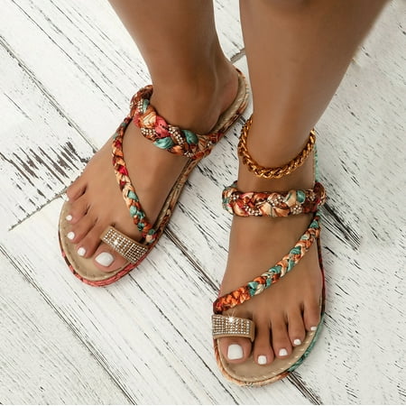 YkohkofeWomen Flat Sandals Summer Boho Rhinestone Dress Shoes Comfort Open Toe Elastic Ankle Strap Strapless
YkohkofeWomen Flat Sandals Summer Boho Rhinestone Dress Shoes Comfort Open Toe Elastic Ankle Strap Strapless