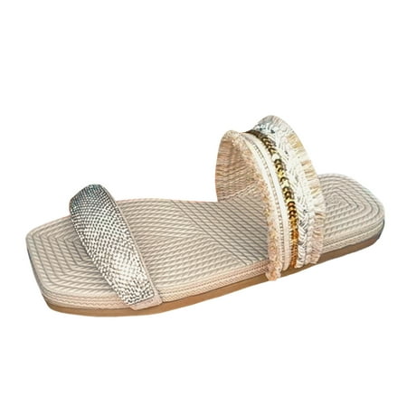 Youmylove Women Slide Slippers Fashion Summer Rhinestone Decoration Open Toe Grass Woven Flat Bottom Slippers Comfort Cozy Leisure Daily Walking
Youmylove Women Slide Slippers Fashion Summer Rhinestone Decoration Open Toe Grass Woven Flat Bottom Slippers Comfort Cozy Leisure Daily Walking