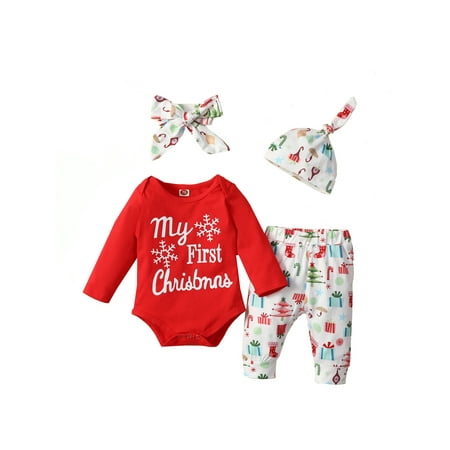Bebiullo My First Christmas Clothes Set Newborn Baby Boys Girls 4Pcs Long Sleeve Bodysuit Pants Hat Headband Outfit Red 3-6 Months
Bebiullo My First Christmas Clothes Set Newborn Baby Boys Girls 4Pcs Long Sleeve Bodysuit Pants Hat Headband Outfit Red 3-6 Months