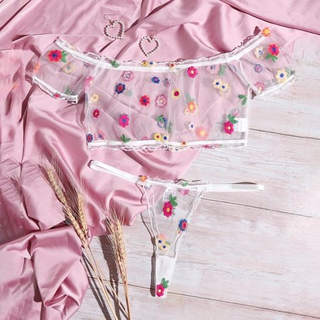 Flowers Embroidery Tops G-String Thong Sleepwear Underwear Women Lingerie
Flowers Embroidery Tops G-String Thong Sleepwear Underwear Women Lingerie
