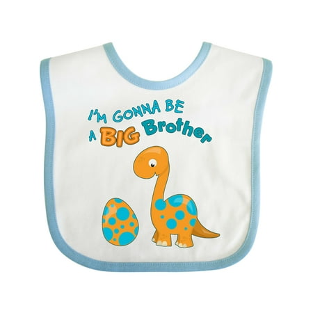 Inktastic I m Gonna Be a Big Brother Dino Gift Baby Boy Bib