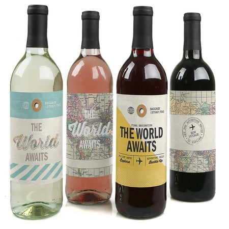 Big Dot of Happiness World Awaits - Travel Theme Party Decorations for Women and Men - Wine Bottle Label Stickers - Set of 4
Big Dot of Happiness World Awaits - Travel Theme Party Decorations for Women and Men - Wine Bottle Label Stickers - Set of 4