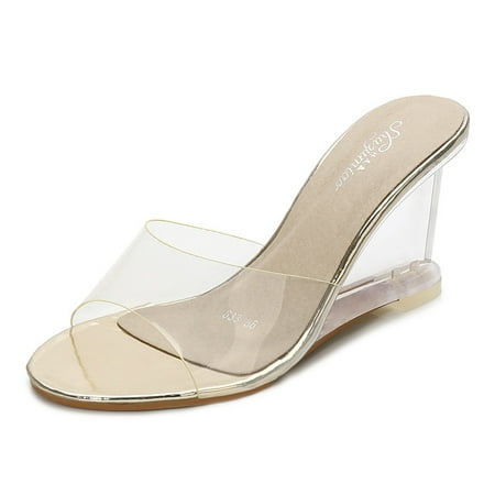 Women‘s Transparent Strap Wedge Heeled Sandals Open Round Toe High Heels Women‘s Fashion Slippers
Women‘s Transparent Strap Wedge Heeled Sandals Open Round Toe High Heels Women‘s Fashion Slippers