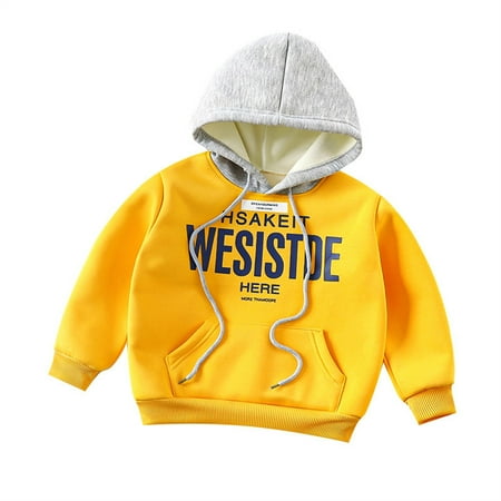 Toddler Boys Hoodies Cute Sweatshirts Baby Fall Winter Warm Thick Letter Print Cotton Long Sleeve Hooded Kids Clothing Casual Sweaters Yellow 4-5 Years
Toddler Boys Hoodies Cute Sweatshirts Baby Fall Winter Warm Thick Letter Print Cotton Long Sleeve Hooded Kids Clothing Casual Sweaters Yellow 4-5 Years