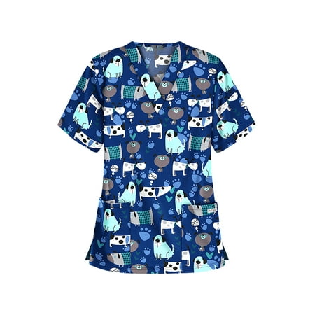 Genuiskids Women s Scrubs T-Shirt Medical Shirts Animal Cartoon Heart Floral Printed Pullover Working Uniform Summer Thin Tops with Pockets
Genuiskids Women s Scrubs T-Shirt Medical Shirts Animal Cartoon Heart Floral Printed Pullover Working Uniform Summer Thin Tops with Pockets
