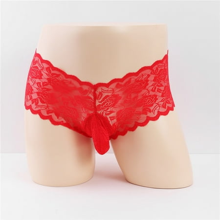 Huachen Fashion Men s Lift Type Hanging Ring Thong Sexy Open Crotch Hollow See-Through Lace Double Ding Red/XXL
Huachen Fashion Men s Lift Type Hanging Ring Thong Sexy Open Crotch Hollow See-Through Lace Double Ding Red/XXL