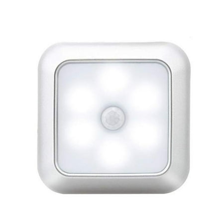6 Led Night Light Motion Sensor Wall Closet Cabinet Stair Wireless Lamp For Home