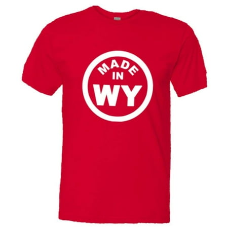 PleaseMeTees™ Mens From Born Made In Wyoming WY Logo Label HQ Tee