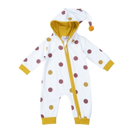Baby Boy Girl Pretty Romper Long Sleeve Hooded Zipper Dot Print Jumpsuits Romper Autumn Winter
Baby Boy Girl Pretty Romper Long Sleeve Hooded Zipper Dot Print Jumpsuits Romper Autumn Winter
