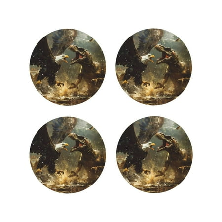 Drink Coasters Set of 4 Dinosaur Bald Eagle Leather Coasters for Coffee Table Protector Heat Resistant Cute Coasters for Home Decor Housewarming Gifts Bar Kitchen 4 Inch Round Shape
Drink Coasters Set of 4 Dinosaur Bald Eagle Leather Coasters for Coffee Table Protector Heat Resistant Cute Coasters for Home Decor Housewarming Gifts Bar Kitchen 4 Inch Round Shape