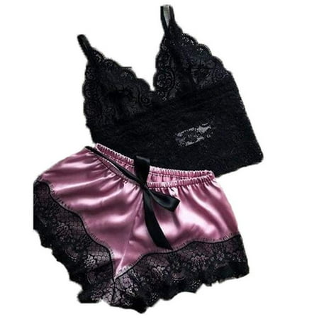 Women Lingerie Sleepwear 2Pcs Silk Satin Lace Bra Camisole+Shorts Pajama Sets Ladies Sleepshirts Robe Sleeveless Nightgown
Women Lingerie Sleepwear 2Pcs Silk Satin Lace Bra Camisole+Shorts Pajama Sets Ladies Sleepshirts Robe Sleeveless Nightgown