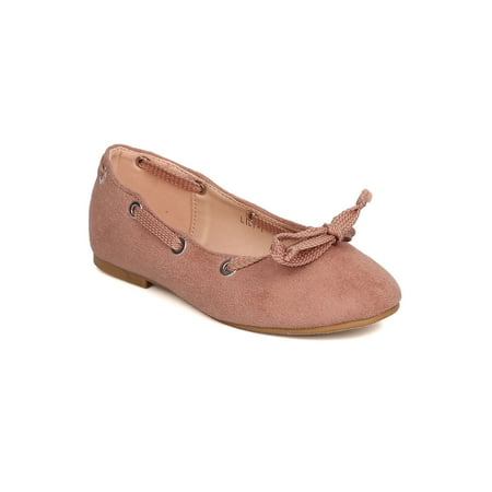 New Girl Betani Lily-1 Faux Suede Bow Tie Ballerina Flat