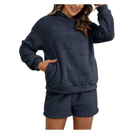 Ma&Baby Womens Fuzzy Pajamas Set 2 Piece Lounge Sets Long Sleeve Hooded Fleece Sleepwear
Ma&Baby Womens Fuzzy Pajamas Set 2 Piece Lounge Sets Long Sleeve Hooded Fleece Sleepwear