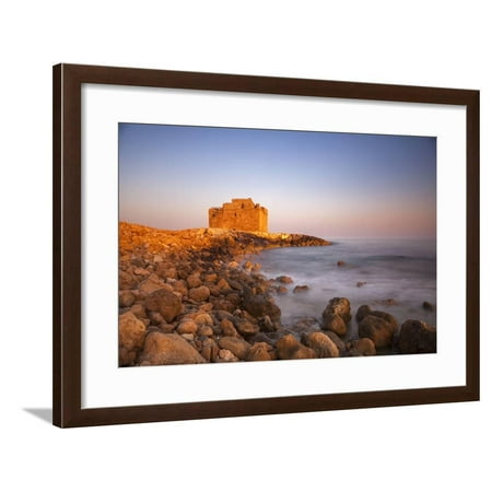 Paphos Castle with rocky shoreline, Paphos harbour, Cyprus, Mediterranean, Europe Framed Print Wall Art By John Miller