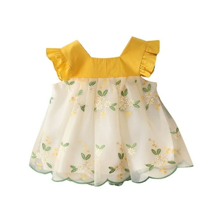 Sngxgn Baby Girl Dresses Set Flying Sleeve Summer Fashion Mesh Princess Outwear Summer Girl Clothes Little Girls Dresses Yellow Size 120
Sngxgn Baby Girl Dresses Set Flying Sleeve Summer Fashion Mesh Princess Outwear Summer Girl Clothes Little Girls Dresses Yellow Size 120