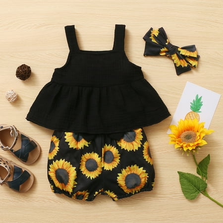 Tejiojio Girls and Toddlers Soft Cotton Clearance Infant Baby Girls Sunflower Printed Suspender Tops+Shorts Headbands Outfits
Tejiojio Girls and Toddlers Soft Cotton Clearance Infant Baby Girls Sunflower Printed Suspender Tops+Shorts Headbands Outfits
