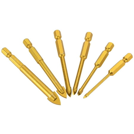 6pcs Glass Drill Bits Set Tile Ceramic Drilling Set 3/4/5/6/8/10mm with 1/4inch Hex Shank for Porcelain Marble Mirror
6pcs Glass Drill Bits Set Tile Ceramic Drilling Set 3/4/5/6/8/10mm with 1/4inch Hex Shank for Porcelain Marble Mirror