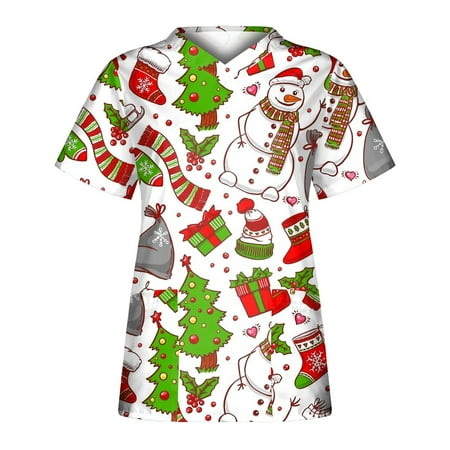 Women Scrub_Top Working Uniform Blouse Short Sleeve V-Neck Workwear T-Shirt with Pocket Comfy Tops S
Women Scrub_Top Working Uniform Blouse Short Sleeve V-Neck Workwear T-Shirt with Pocket Comfy Tops S
