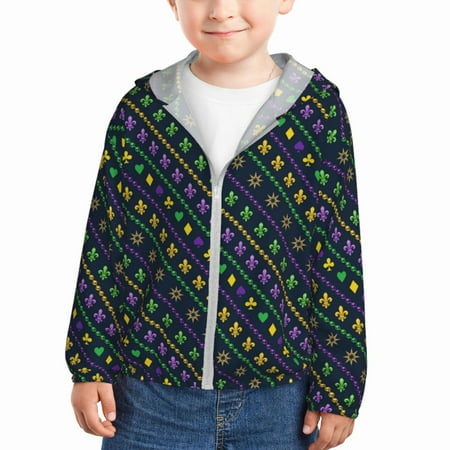 Gaeub Mardi Gras Strings of Beads Print Athletic Sun Protection Hoodie for Kids Long Sleeve Outdoor UV Shirt Running Fishing Top for Boys Girls-5 Years
Gaeub Mardi Gras Strings of Beads Print Athletic Sun Protection Hoodie for Kids Long Sleeve Outdoor UV Shirt Running Fishing Top for Boys Girls-5 Years
