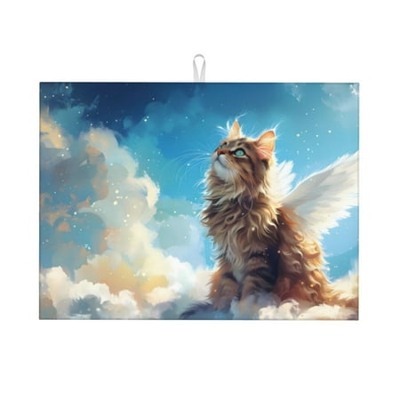 Adobk Blue Sky Winged Cat Dish Drying Mat for Kitchen Counter Absorbent Microfiber Drying Pad Reusable Washable Large 18 x24
Adobk Blue Sky Winged Cat Dish Drying Mat for Kitchen Counter Absorbent Microfiber Drying Pad Reusable Washable Large 18 x24