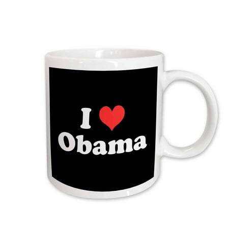 3dRose I Love Obama Ceramic Mug 11-ounce