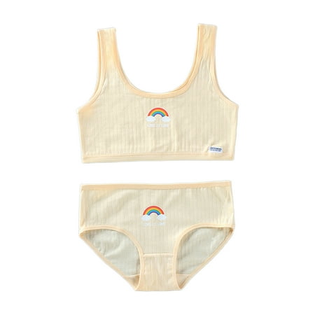 Teenage Young Girls 2Pcs Underwear Set Rainbow Bridge Print Cotton Training Bra Vest Top and Panties Sports Bralette
Teenage Young Girls 2Pcs Underwear Set Rainbow Bridge Print Cotton Training Bra Vest Top and Panties Sports Bralette