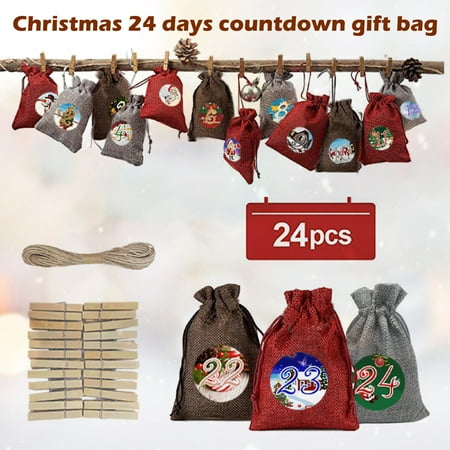 Pjtewawe Christmas Decoration Bag Countdown Bag Burlaps Calendar Felts Coming 24 Christmas Christmas Gifts Home Decor A
Pjtewawe Christmas Decoration Bag Countdown Bag Burlaps Calendar Felts Coming 24 Christmas Christmas Gifts Home Decor A