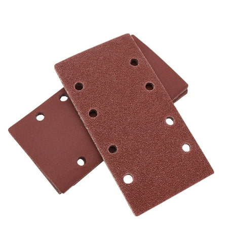 10pcs Self-adhesive Flocking 8-hole Abrasive Paper Wood Metal Rectangle Sanding Polishing Paper 180 Grits