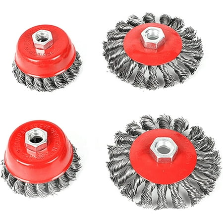 Conical disc grinding cup brush for angle grinder metal steel braided wire diameter 75 and 100 mm M14
Conical disc grinding cup brush for angle grinder metal steel braided wire diameter 75 and 100 mm M14