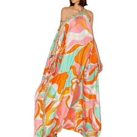 Women Beachwear V-Neck Long Dress Loose Casual Fashion Resorts Style Dress For Home Outdoor
Women Beachwear V-Neck Long Dress Loose Casual Fashion Resorts Style Dress For Home Outdoor