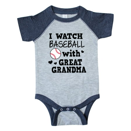 Inktastic I Watch Baseball with My Great Grandma Gift Baby Boy or Baby Girl Bodysuit