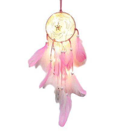 2 Meters Lighting Dream Catcher Hanging DIY 20 LED Lamp Feather Crafts Wind Chimes Girl Bedroom Romantic Night Light