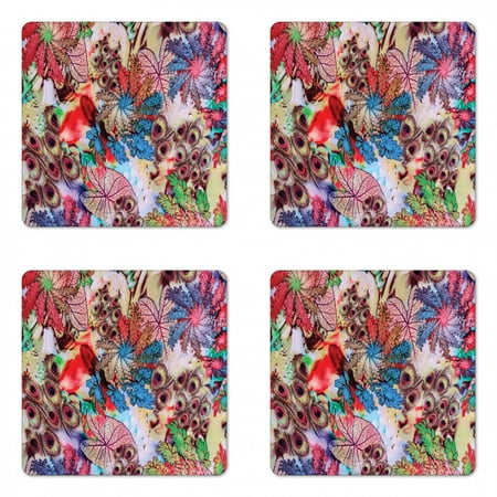 Peacock Coaster Set of 4 Colorful Floral Artwork Bird Feather Patterns and Leaves Art Print Square Hardboard Gloss Coasters Standard Size Green Blue Red by Ambesonne
Peacock Coaster Set of 4 Colorful Floral Artwork Bird Feather Patterns and Leaves Art Print Square Hardboard Gloss Coasters Standard Size Green Blue Red by Ambesonne