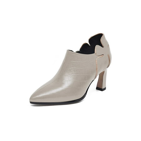 Ymiytan Womens Dress Pumps Shoes Side Zip Ankle Booties Pointed Toe Business Block Heel Comfort Casual Beige 7
Ymiytan Womens Dress Pumps Shoes Side Zip Ankle Booties Pointed Toe Business Block Heel Comfort Casual Beige 7