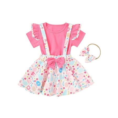 Musuos Girls Easter Rabbit Ruffles Fly Sleeve T Shirts Dress Suspender Skirt Headband 
Musuos Girls Easter Rabbit Ruffles Fly Sleeve T Shirts Dress Suspender Skirt Headband
