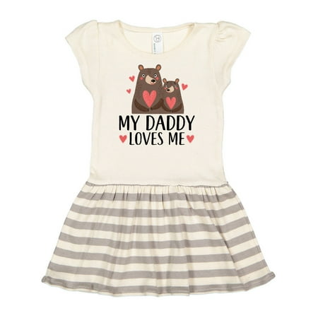 Inktastic My Daddy Loves Me Bear Gift Toddler Girl Dress