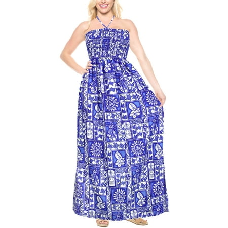 La Leela Halter Neck Likre Maxi Tube Dress Beachwear Cover up Women Sundress