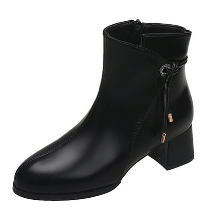 Women Shoes Thermal Short Boots Thick Heel Zippered Pointed Toe Short Boots Fashion Boots
Women Shoes Thermal Short Boots Thick Heel Zippered Pointed Toe Short Boots Fashion Boots