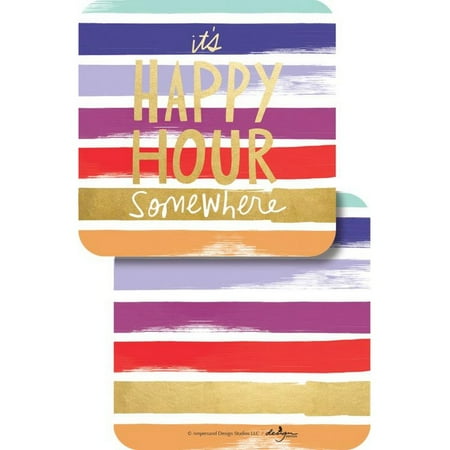 JAM Paper Coasters 6 Packs of 10 It s Happy Hour Somewhere 3 5/8 x 3 5/8
