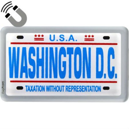 Washington D.C. License Plate Acrylic Small Fridge Collector's Souvenir Magnet 2 inches X 1.25 inches