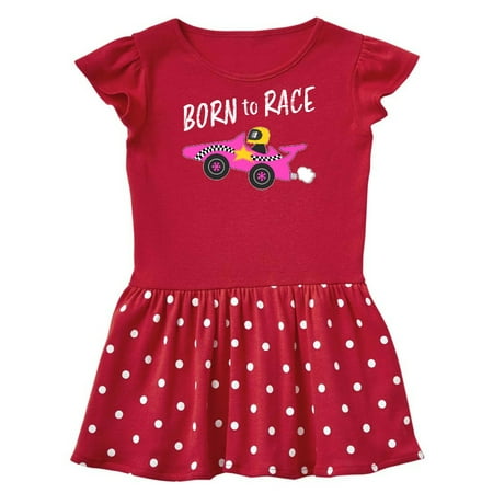 Inktastic Born to Race- Pink Race Car Gift Baby Girl Dress