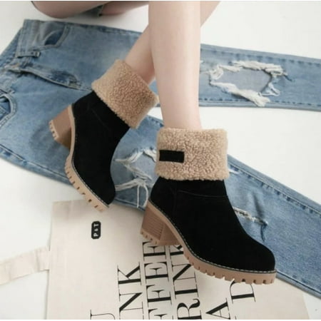 Woolen boots Autumn and winter thick heels high heels plush warm women s boots medium boots cotton large snow boots
Woolen boots Autumn and winter thick heels high heels plush warm women s boots medium boots cotton large snow boots