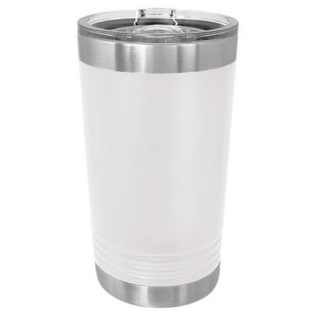 Maxam JDLTM764 16 oz Stainless Steel Polar Camel Pint with Slider Lid White