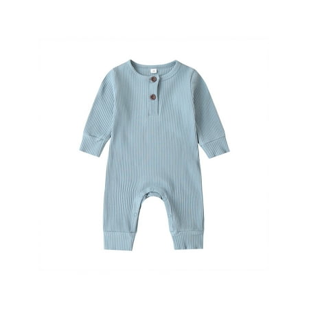 Baby Boy Girl Button Romper One Piece Long Sleeve Solid Round Neck Knit Ribbed Jumpsuit
Baby Boy Girl Button Romper One Piece Long Sleeve Solid Round Neck Knit Ribbed Jumpsuit