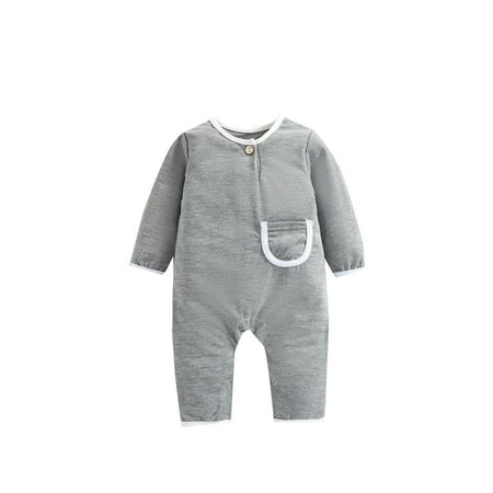 Canrulo Newborn Infant Baby Boy Girl Long Sleeve Romper with Pocket Jumpsuit Bodysuit Fall Clothes Gray 6-12 Months
Canrulo Newborn Infant Baby Boy Girl Long Sleeve Romper with Pocket Jumpsuit Bodysuit Fall Clothes Gray 6-12 Months